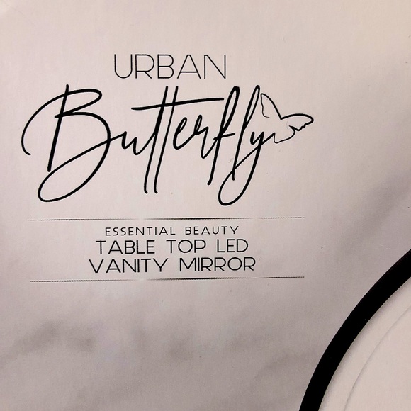 Urban Butterfly Black Table Top LED Vanity Mirror - Picture 6 of 6